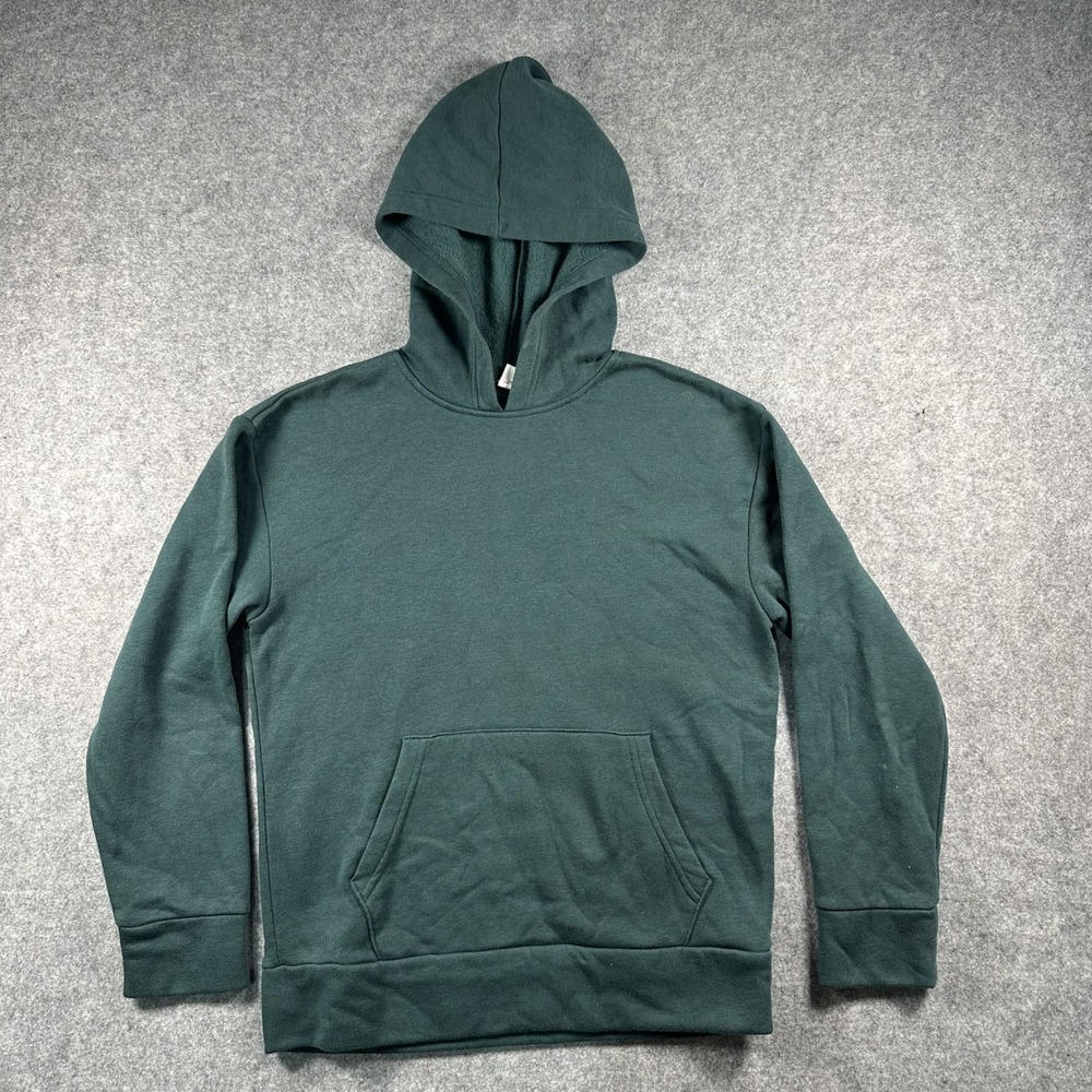 Old Navy Pullover Hoodie XL Green Solid Cotton Blend Fleece